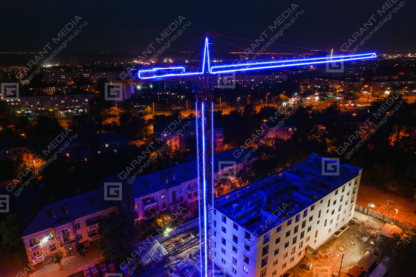 Светодиодное освещение башенного крана в Волгограде