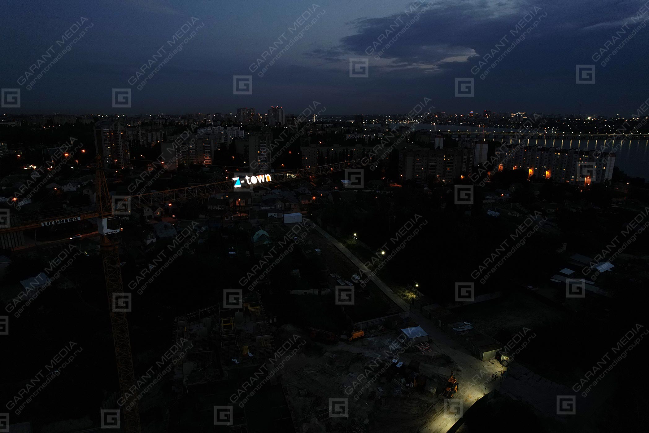 Подсветка башенного крана "Z-TOWN" в Воронеже