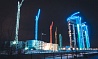 Контурная, праздничная подсветка башенных кранов г.Москва
