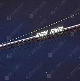 Световая реклама на башенном кране для ГК ALCON