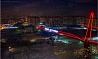 Рекламная подсветка башенного крана в Люберцах. Москва